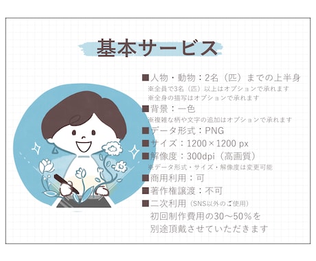 表情差分は１枚500円！あなたのアイコンを作ります 似顔絵実績200件以上。アート講師が描きます！ イメージ2