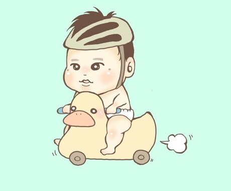 赤ちゃん、お子様をおまるレーサーにします 写真を元におまるレーサーのイラストを作成致します！ イメージ2