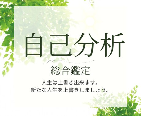 自己分析　あなたを総合鑑定いたします 宿命は上書きできます。新たな運命の創造をお手伝いいたします。 イメージ1
