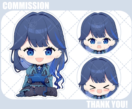 ちまっとかわいい！ミニキャラ制作致します サムネや配信画面、IRIAM返礼品、グッズ制作にオススメ！ イメージ2