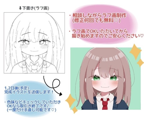 アイコン・固定キャラ描きます 自分だけのオリジナルアイコン♡ イメージ2