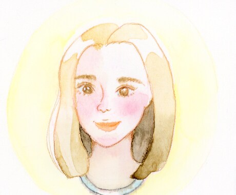 水彩でほんわりとアイコンを手書きで描きます アナログ画材でお写真描きます✾SNSのアイコンや、名刺に等に イメージ2