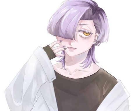 SNSアイコンに使えるバストアップイラスト描きます 背景単色、人物で目を惹くアイコン作成します！ イメージ1