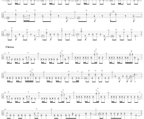 どんな曲でも1500円でベースTAB譜作成します 初心者歓迎！最短即日納品！1曲1,500円でベース譜作成 イメージ2
