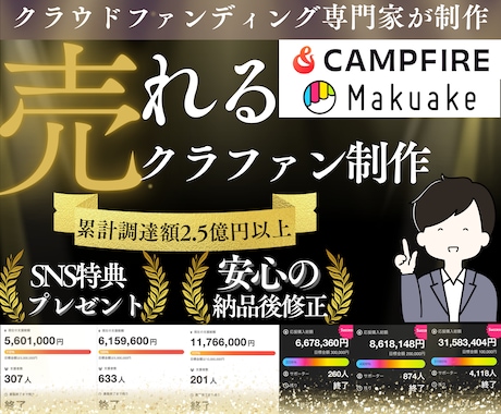 丸投げ！クラウドファンディングページを制作致します 累計調達額2.5億円以上/残り1名様限定の価格！即対応可能！ イメージ1