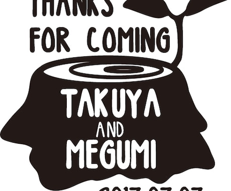 結婚式アイテムで使えるオリジナルロゴを作成します ★結婚式のサンキュータグやプチギフトのラッピングに★ イメージ2