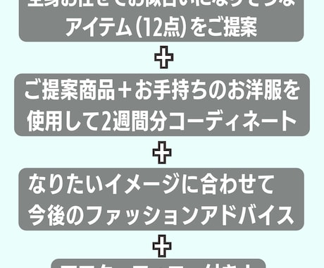 12アイテムご提案＋14コーディネートいたします ◆2025年こそ最短垢抜け！トータルご提案で即オシャレに◆ イメージ2