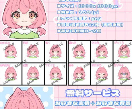 残り7名様限定価格‼️商用ok‼️で制作します 簡単やりとりで最短即日納品！背景透過ですぐ使えます！ イメージ2