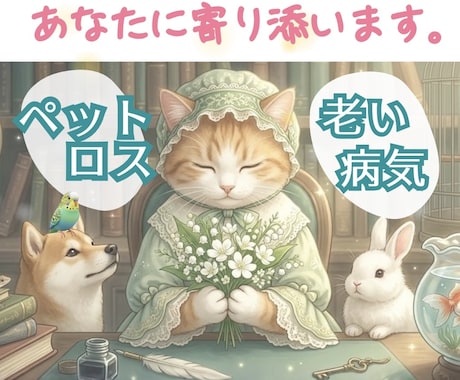ペットロスの辛さ・看病の不安　経験者が寄り添います 10年連れ添った家族を失った私が、あなたの心の杖になります。 イメージ1