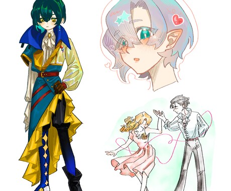 TRPG立ち絵、差分・ステッカー風・挿し絵描きます 貴方のオリジナルキャラクター、しっかりと形にしてみませんか？ イメージ1