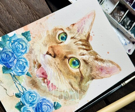 大切な猫ちゃんのお写真からイラストを描きます プレンゼント、記念、思い出の保管に喜ばれています イメージ2