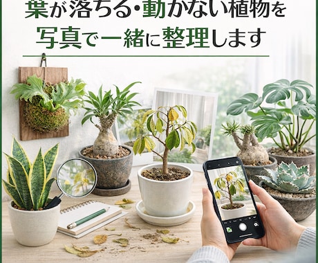 葉が落ちる・動かない植物を写真で一緒に整理します 【写真OK｜塊根・ビカク・アガベ対応｜原因を整理したい方】 イメージ1