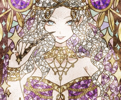 美しい✨ステンドグラスのような絵を描きます あなたの世界観をギュッと1枚のステンドグラスにします✨ イメージ2