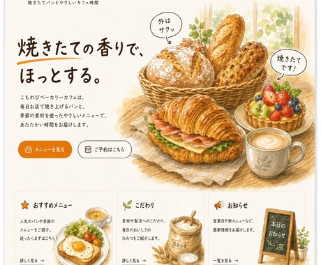 飲食店向けのホームページを制作します 小さなお店の魅力が伝わる1ページHP イメージ2