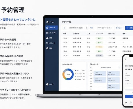 主要グルメサイト運用いたします 予約管理、コース編集等全て一括管理! イメージ2