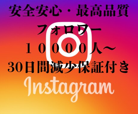 Instagramフォロワー＋1万人以上増やします インスタグラム複垢振り分け可能！ゆっくり増加！ イメージ1
