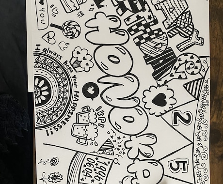 A3サイズの厚紙に名前入りPOP絵書きます 誕生日などにも喜ばれるイラストも受け付けます。 イメージ1