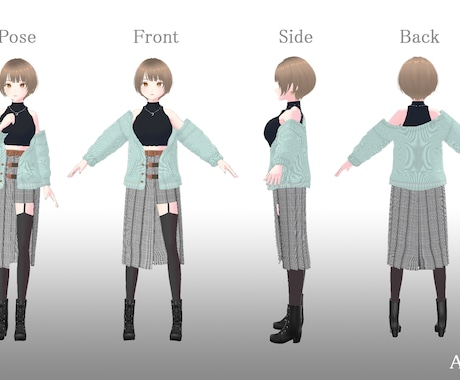 Vtuberの3Dモデル制作いたします イラスト1枚からOK！あなたの思い３Dにします！ イメージ2