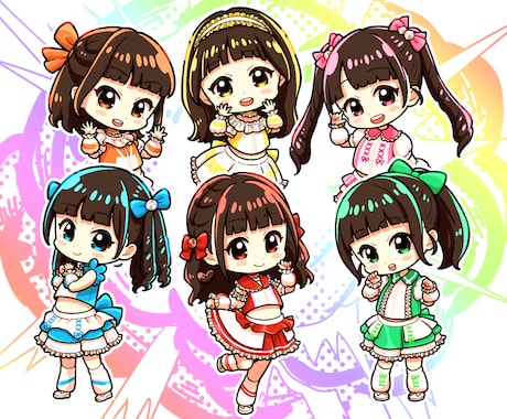 商用OK！ポップでかわいいミニキャラ描きます グッズ・推し活などに！小物や動物、差分作成も対応可能です。 イメージ2