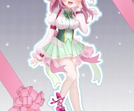VTuber/Vライバーさんのキービジュ制作します 【キュートで動きのある全身イラストが欲しい方へ！】 イメージ2