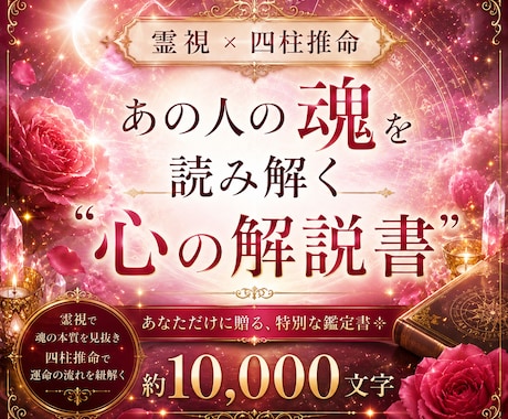 霊視×四柱推命｜あの人の魂の解説書をお作りします 約10,000字｜5月中の特別価格 イメージ1
