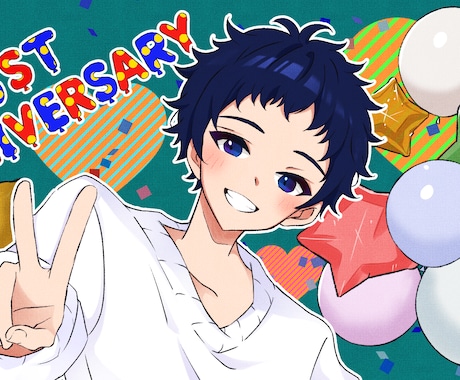 歌みた・配信サムネ用イラスト／商用利用OK描きます 印刷技能士クリエイターが可愛い&かっこいいイラスト描きます イメージ2