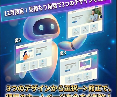 AIが3つのデザイン案を提供！MTで仕上げます イメージ1