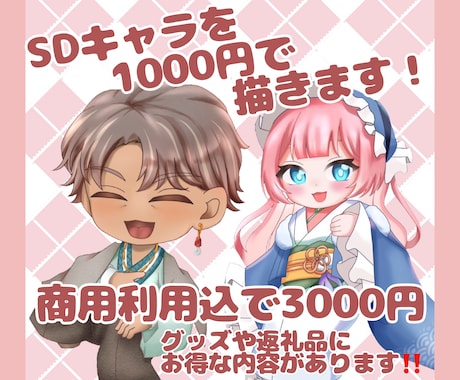 先着3名様限定ミニキャラが欲しい方におすすめします 返礼品やグッズ用、夢絵などにいかがですか？ イメージ1