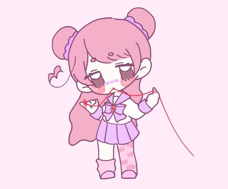SNS用のミニキャラアイコン描きます 2等身のかわいいパステル系イラスト！ イメージ1