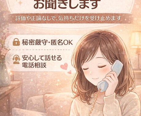 誰にも言えない悩みをお聞きします 心が限界になる前に、誰かに話してみませんか？ イメージ1