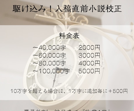 入稿直前の長文小説同人誌の校正を行います ～特急で完了する原稿チェック～ イメージ1