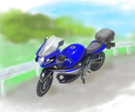 車やバイク水彩風で描きます 厳ついマシンも癒しな雰囲気に仕上げます！ イメージ1