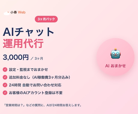 AIチャット運用を3ヶ月代行します イメージ1