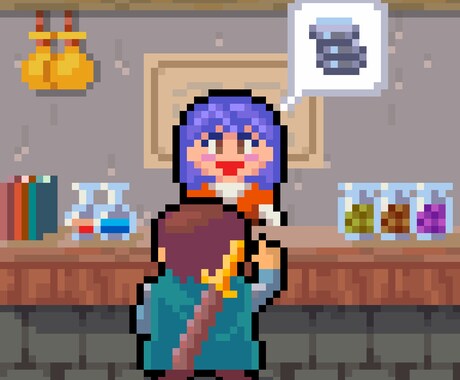 レトロゲームのようなドット絵を作成します 8bit 16bit 時代を思わせる懐かしい表現で作成 イメージ1