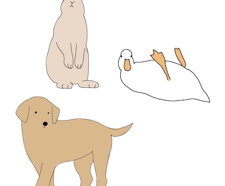 シンプルで可愛い動物のイラストを描きます イメージ1