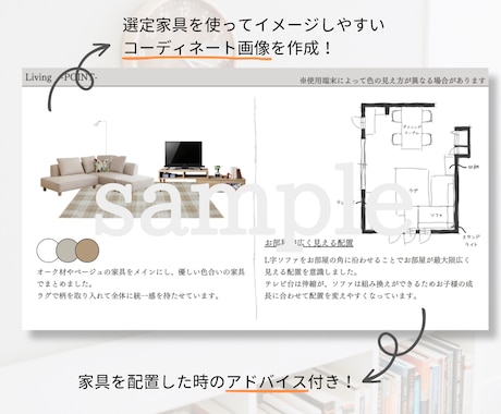 平面図を使って家具の選定・配置アドバイスをします お洒落で使い勝手のいいお部屋をお求めの方へ イメージ2