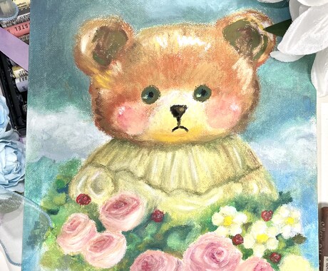 オイルパステルでかわいい絵を描きます 【サイズ相談可】【ラフ1回OK】 イメージ2