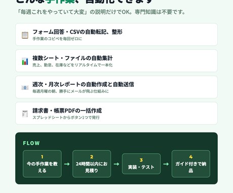 スプレッドシート業務をGASで自動化します 毎日の転記・集計・レポート作成を１クリックに。現役PMが対応 イメージ2