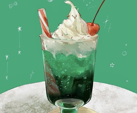 リアルなスイーツ×かわいいキャラクターを描きます かわいい！おいしそう！と言いたくなるイラストをお描きします！ イメージ2