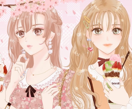 可愛い女の子のイラスト制作いたします 心が明るくなるような可愛い女の子のイラスト制作承ります！ イメージ2