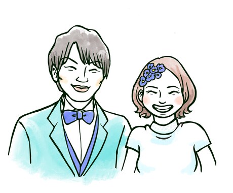 結婚式用の似顔絵描きます お二人の素敵なところ、全部そのままイラストにします。 イメージ2