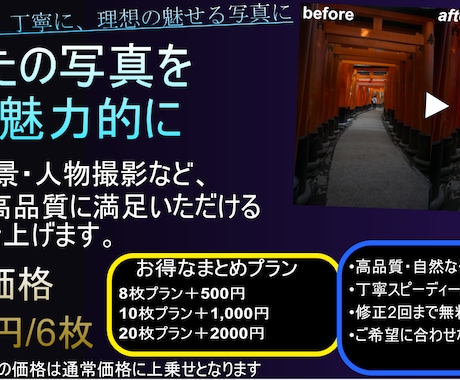 写真を自然＆高品質にレタッチします イメージ1
