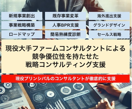 新規事業において実行可能性を持った支援を実現します 絵に描いた餅で終わらせない実行まで視野に入れた支援 イメージ1