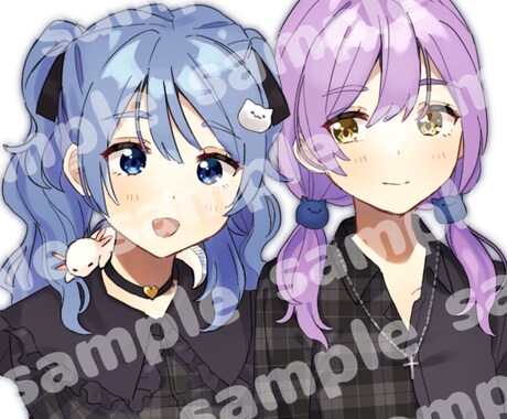 お仕事募集中！透明感のあるかわいいイラスト描きます かわいいアイコン、ヘッダー、1枚絵をお求めの方に！ イメージ2