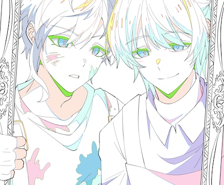 8月まで！お試し価格でアニメ原画風イラスト描きます あなたのキャラクターをアニメのワンシーンのように描きます イメージ2