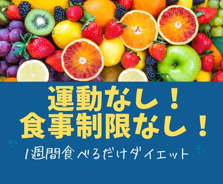 食べて痩せたい方向け！１週間、食事サポートします 運動なし！食事制限なし！健康的に食べて痩せるダイエット イメージ1