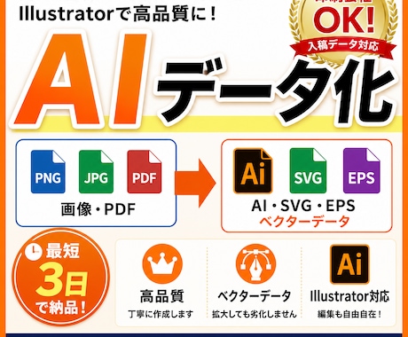 画像PDFをIllustratorでデータ化します ロゴ・画像をIllustratorでAIデータ化します イメージ1