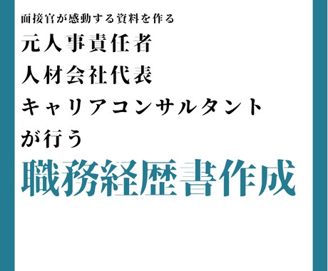 企業人事が感動する職務経歴書添削・作成します 元企業人事責任者&人材会社代表がアドバイスする職務経歴書作成 イメージ1