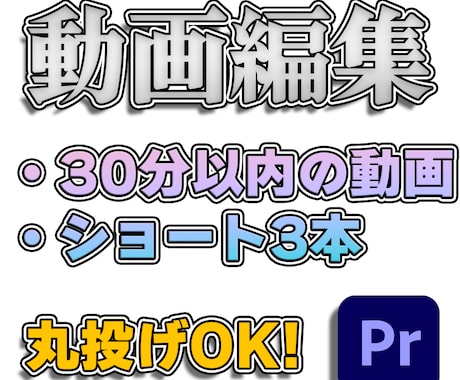30分以内の動画を編集します ショート動画は3本で3000円! イメージ1