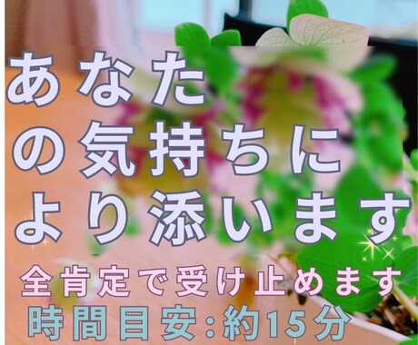 あなたの悲しい、悔しい、寂しい気持ちに寄り添います 全肯定で受け止めます。お話し聞かせてください イメージ1